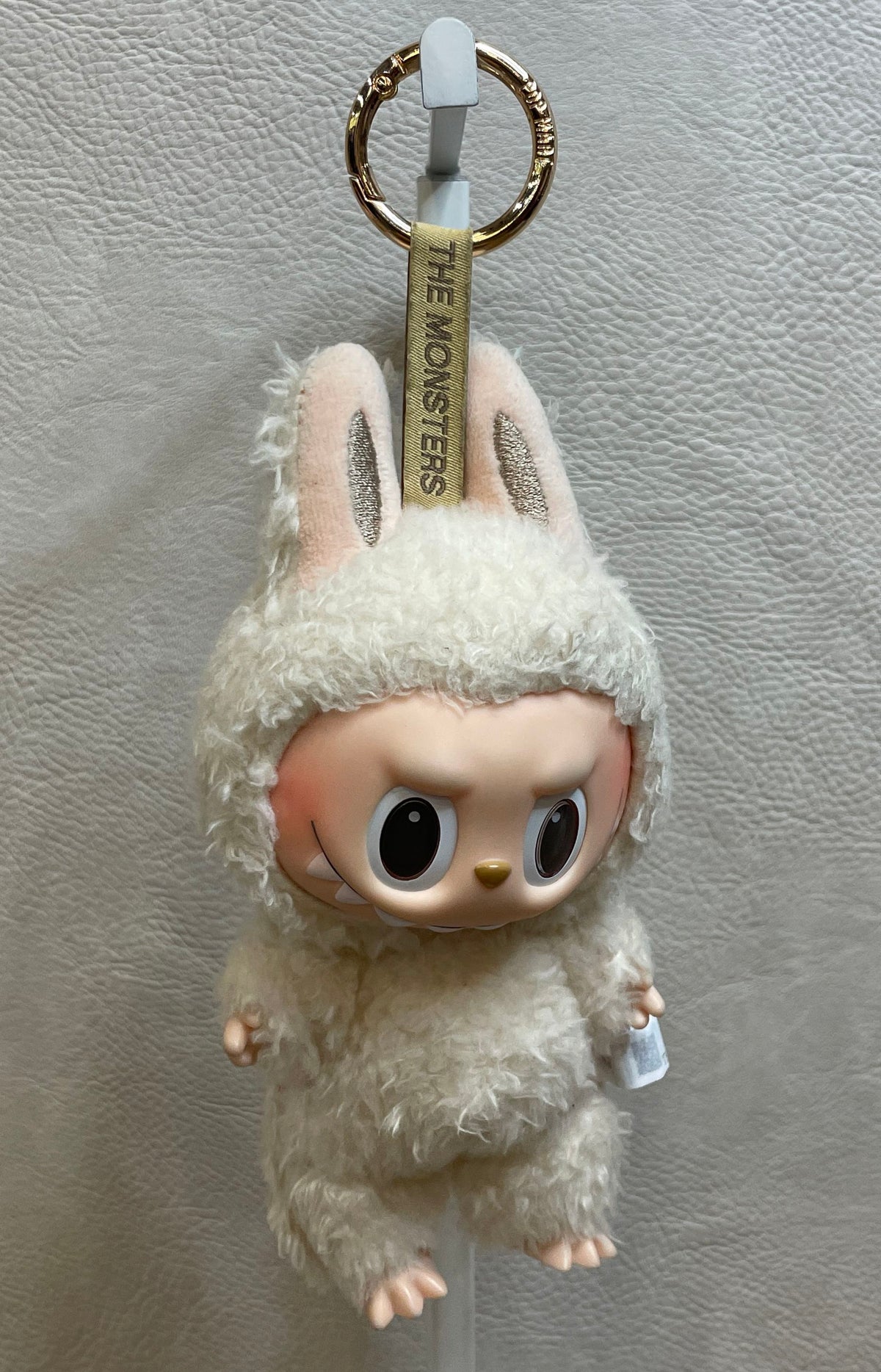 Pop Mart Labubu The Monsters Macaron Vinyl Face Plush Keychain White