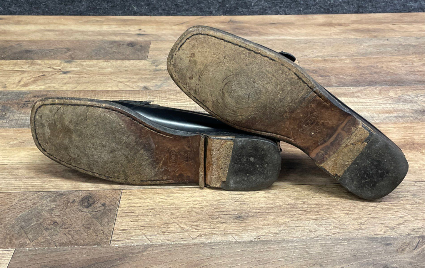 Tod's Black Leather Buckle Loafers Women's Size 38.5