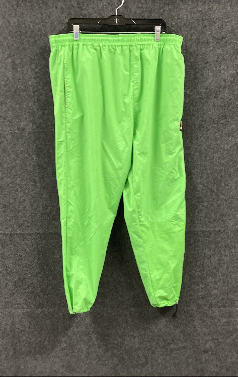 themuseum Men's Track Pants Lime Green Polyester Bungee Hem Size 2XL