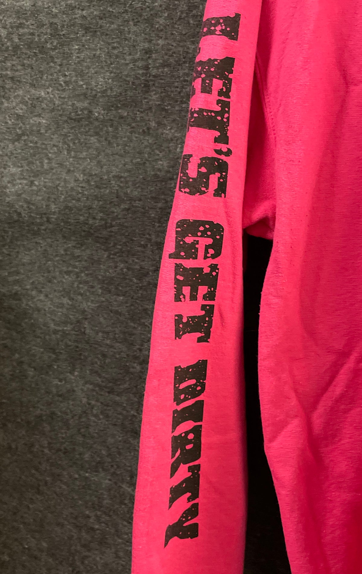 Jeep Women's Pink Let's Get Dirty Muddy Graphic Hoodie Sz M