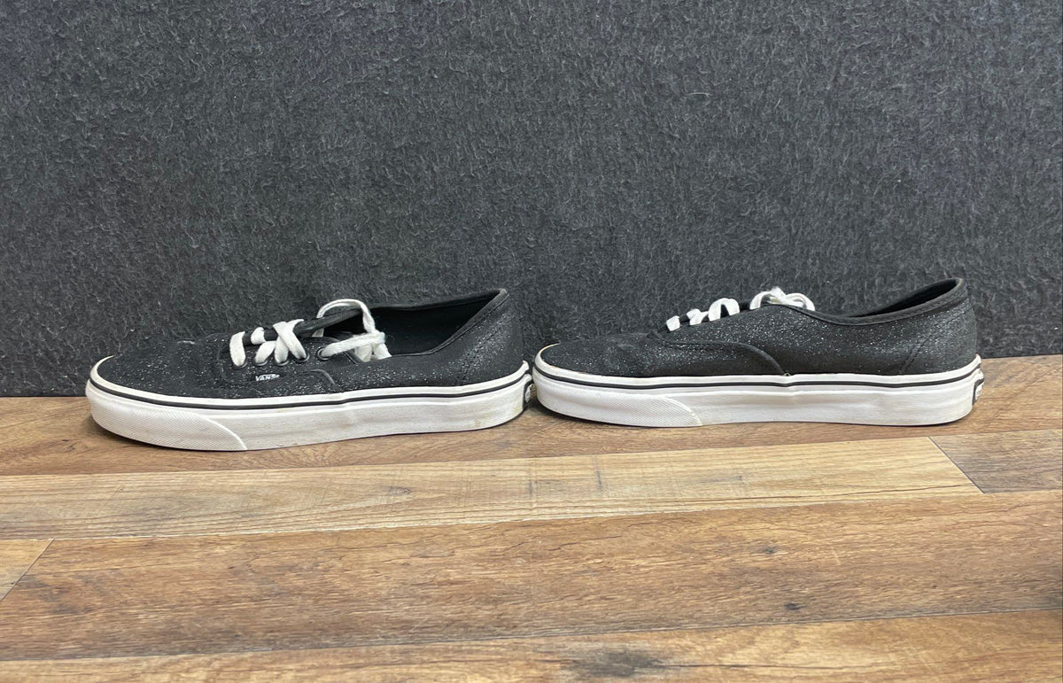 Vans Authentic Black Glitter Low Top Sneakers Women's Size 8 Men's 6.5