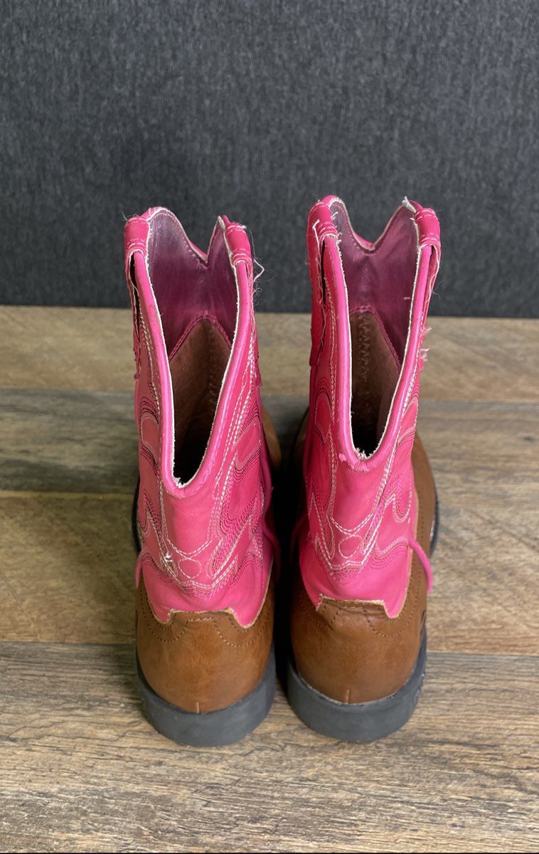 Roper Little Kids Pink Brown Western Cowboy Boots Youth Size 1