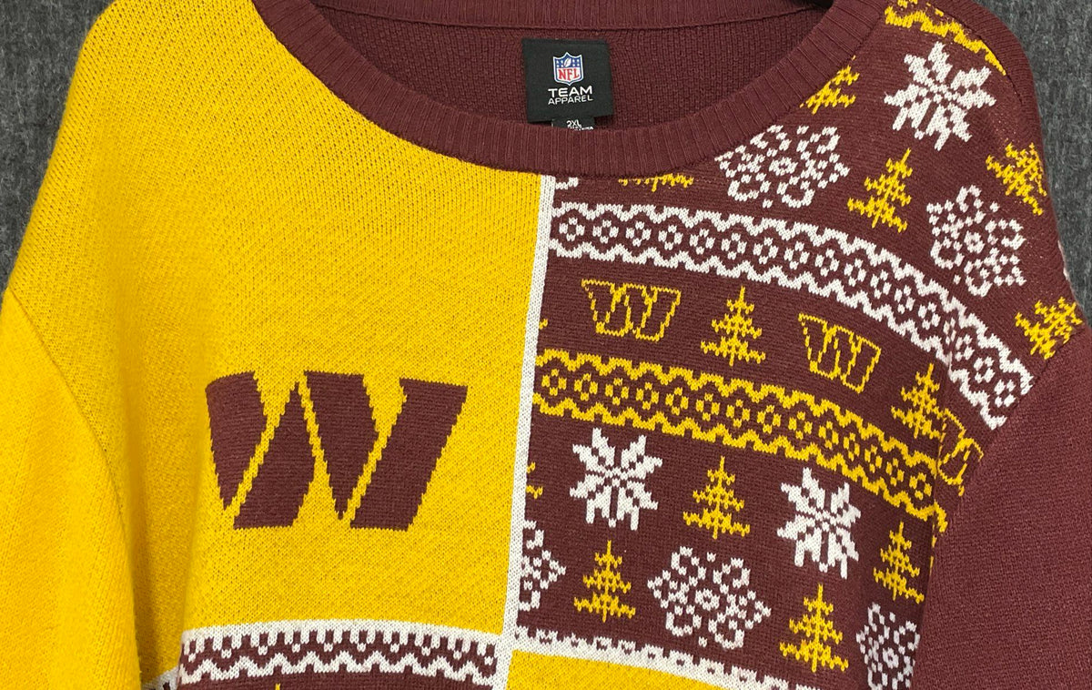 NFL Team Apparel Men's Washington Commanders Holiday Fair Isle Sweater Sz 2XL