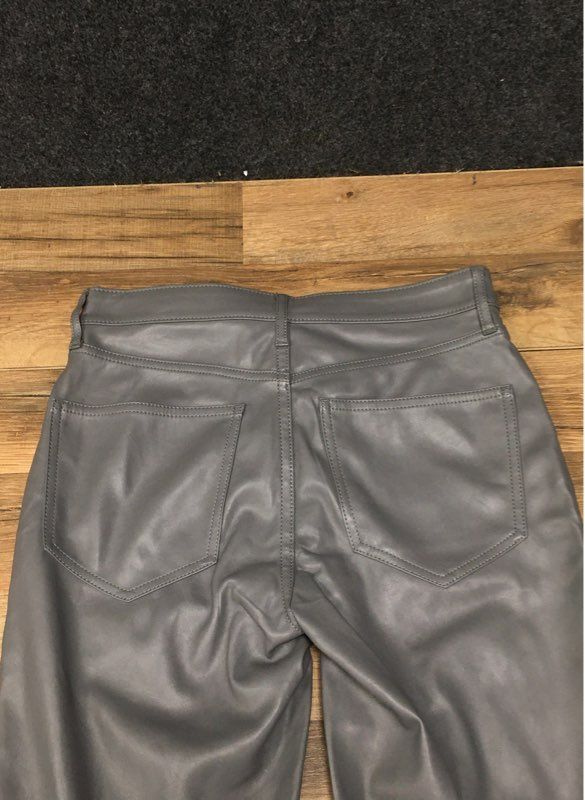 GAP Women's Gray Faux Leather Vintage Slim High Rise Pants Sz 27/4P NWT