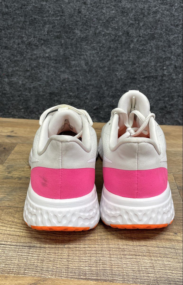 Nike Revolution 5 White Pink Laser Orange Women's Running Shoes Size 8.5