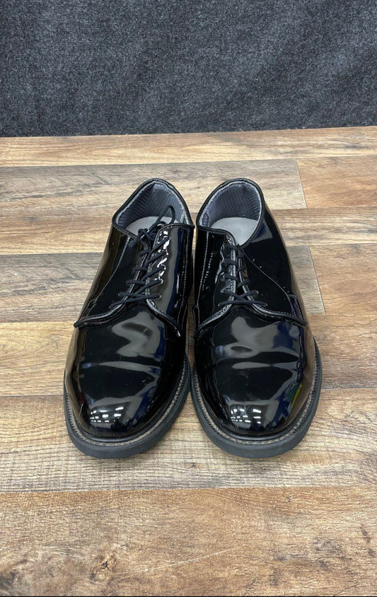Bates High Shine Duty Oxford Black Glossy Uniform Shoes Men's Size 10