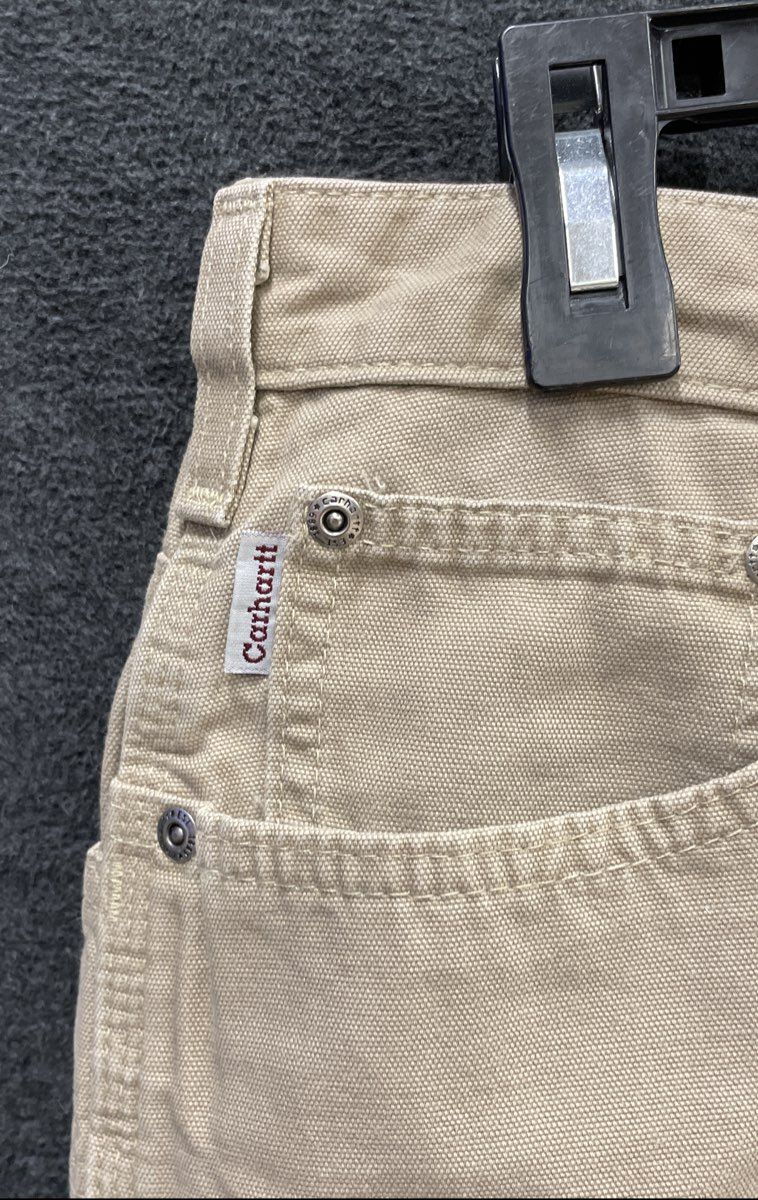 Vintage Carhartt Women's WB190 Khaki Cotton Duck Carpenter Work Shorts Sz 12
