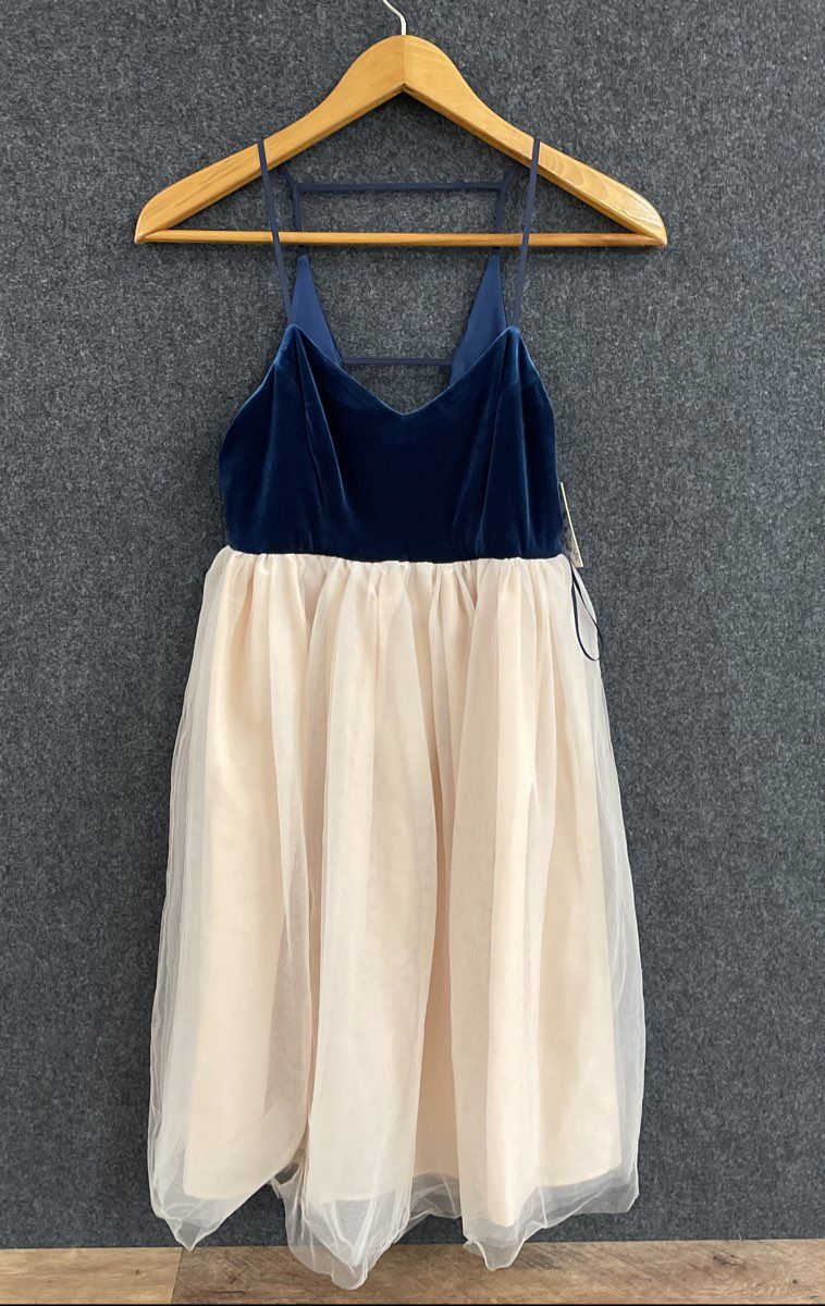 LC Lauren Conrad Runway Women's Navy Velvet Pink Tulle Ballet Dress NWT Sz 4