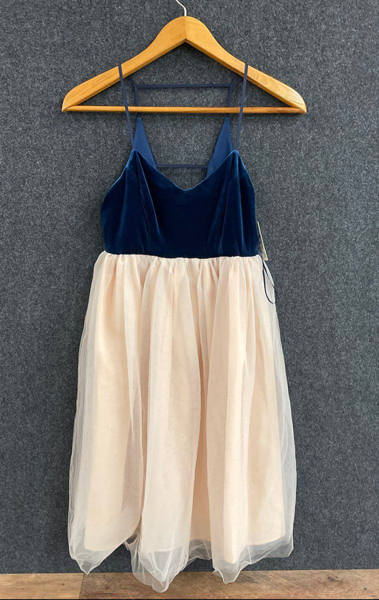LC Lauren Conrad Runway Women's Navy Velvet Pink Tulle Ballet Dress NWT Sz 4