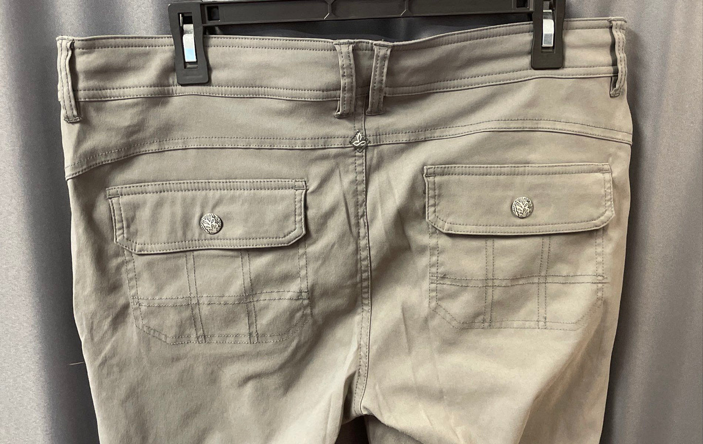 Prana Women's Gray Halle Zion Hiking Pant Roll Up Short Inseam Size 14 Short