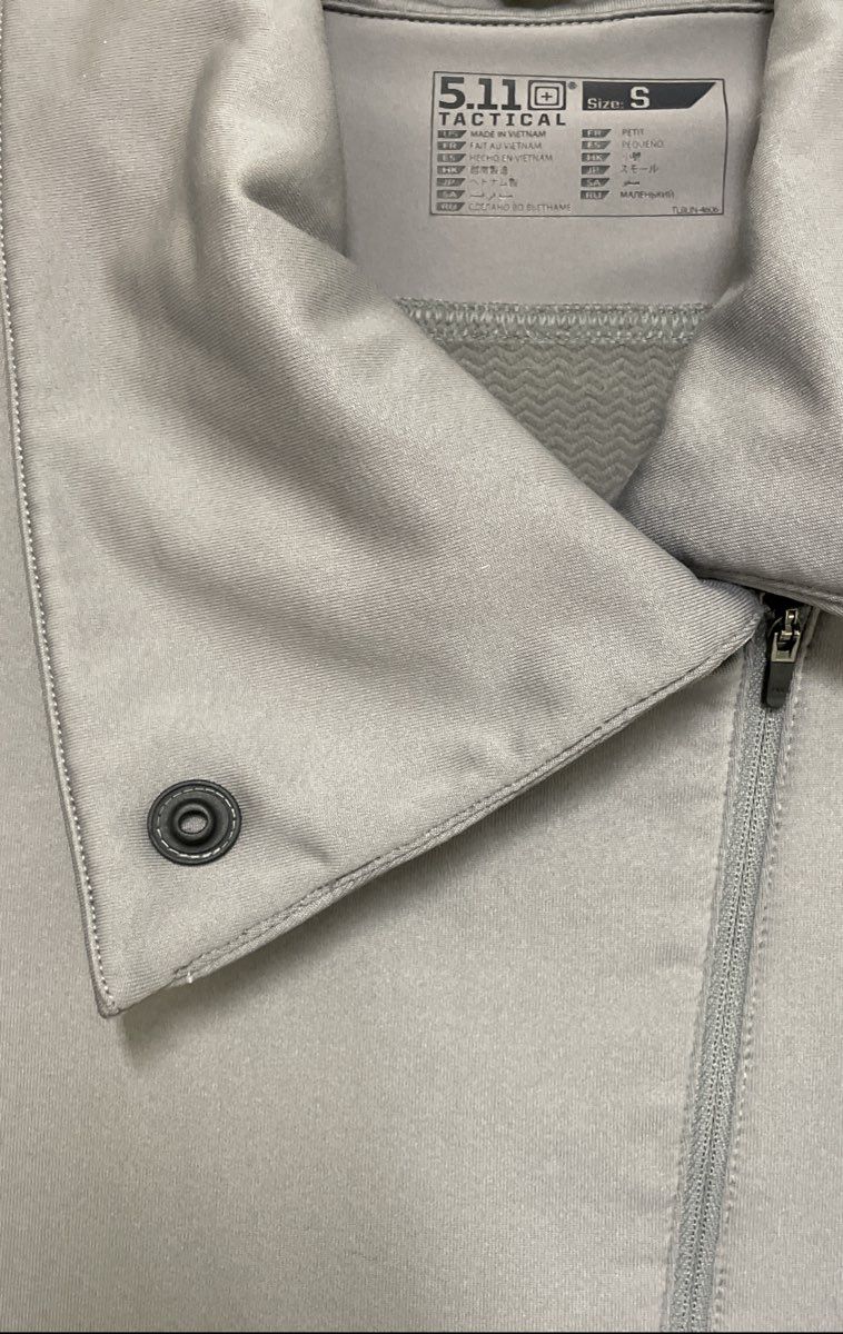5.11 Tactical Women's Kinetic Full Zip Jacket Gray Asymmetrical Thumbhole Sz S