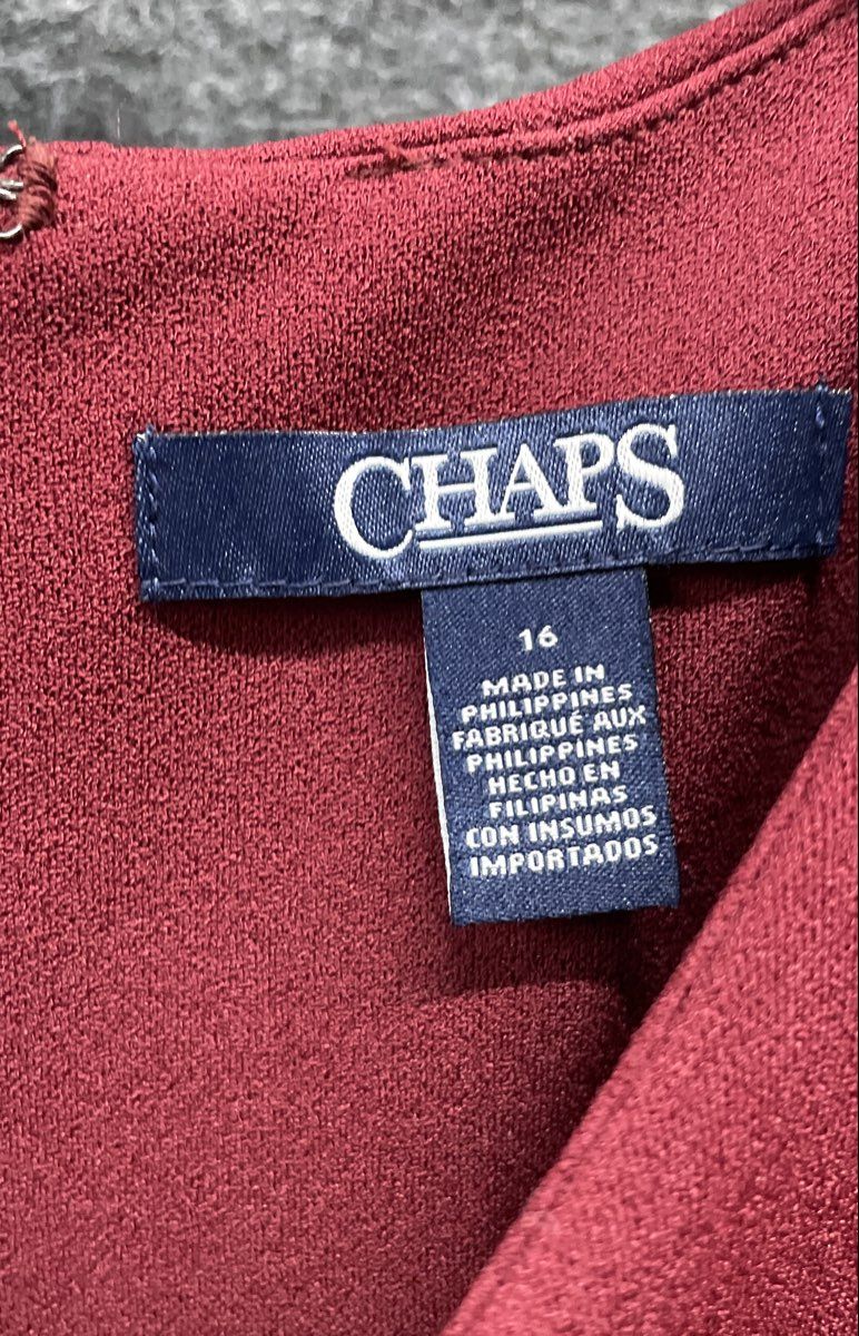 Chaps Women's Burgundy Red Sleeveless Fit and Flare Zipper Dress Size 16 NWT