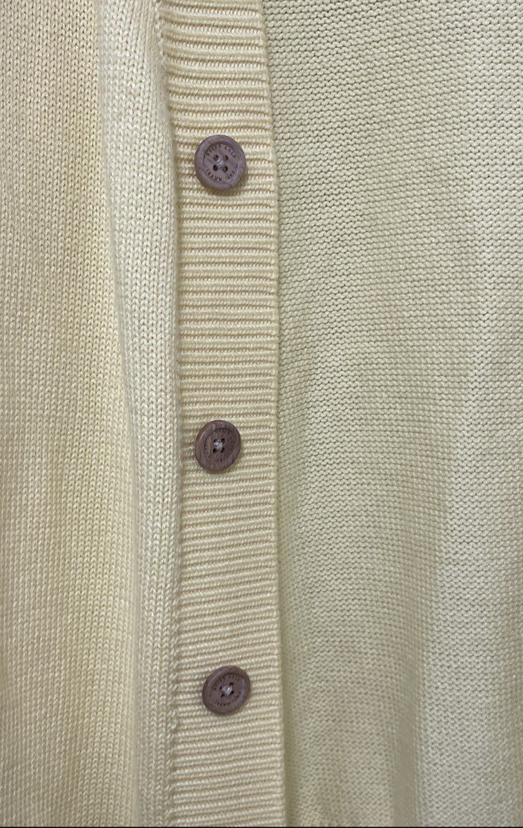 Quiet Golf Men's Yellow Cashmere Blend Button Front Cardigan Sweater Sz L