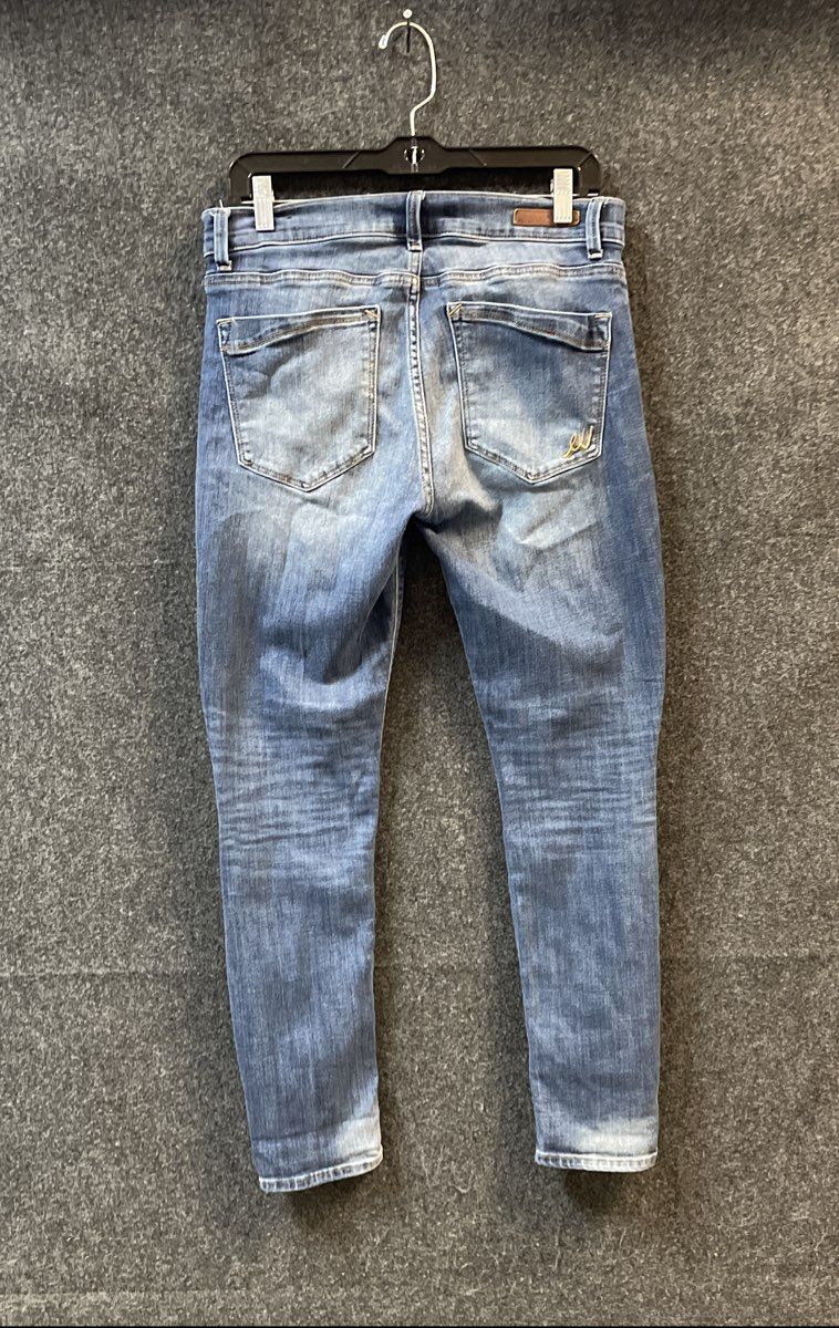 Express Women's Blue Medium Wash Whiskered Skinny Jeans Sz 10S