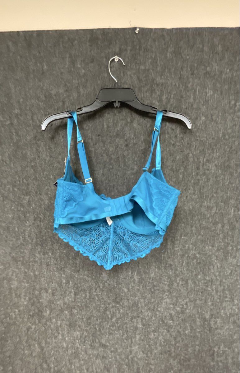 Cacique Women's Seriously Sexy French Balconette Lace Bra Blue Sz 36DDD NWT