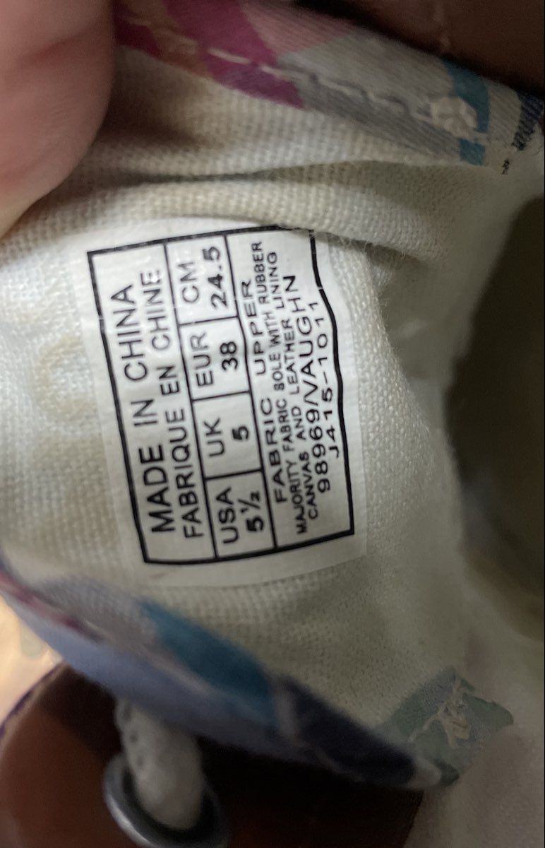 Polo Ralph Lauren Vaughn Pink Multi Plaid Canvas Sneakers Size 5.5 Junior