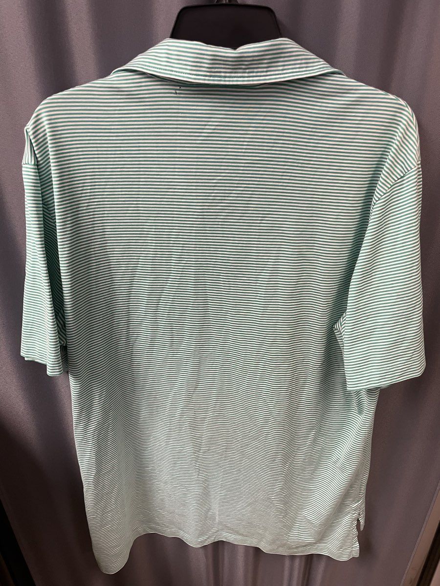Polo Golf Ralph Lauren Men's Green Striped Vintage Lisle Pima Cotton Polo Sz L