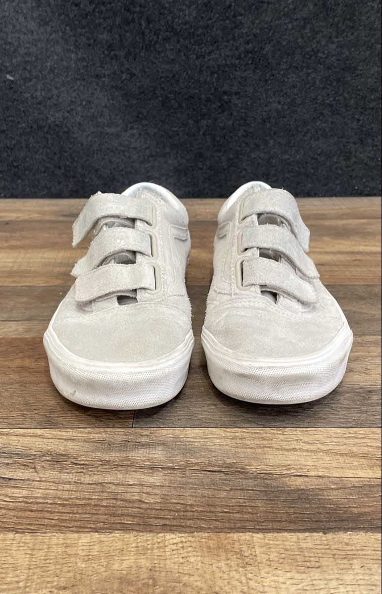 Vans Old Skool V White Suede Triple Strap Low Top Sneakers Women's Size 9