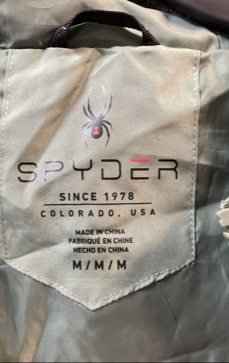 Spyder Men's Sage Green White Stripe Hooded Windbreaker Jacket Sz M
