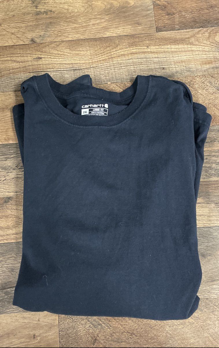 Carhartt Men's Blue Loose Fit Long Sleeve Graphic Logo T-Shirt Size 2XL