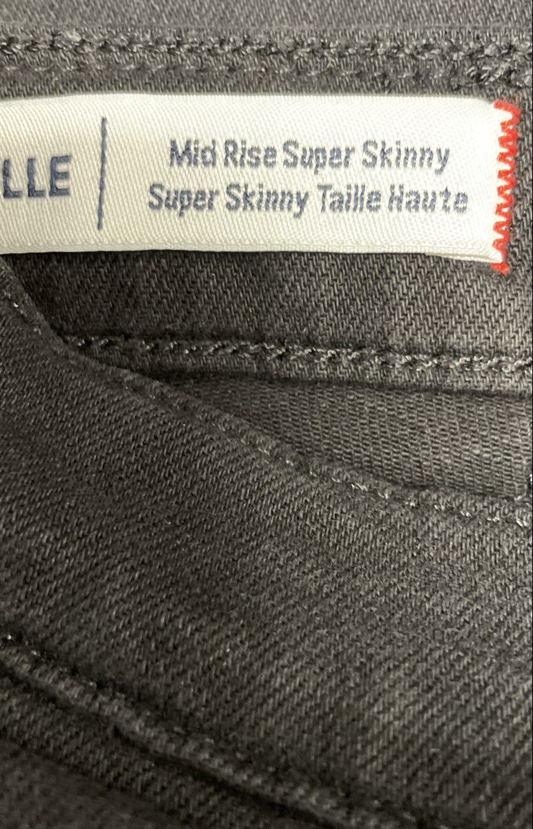 True Religion Women's Mid Rise Super Skinny Jeans Black Sz 27