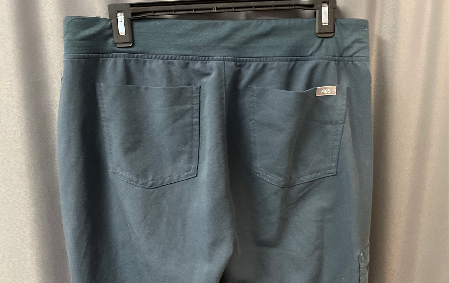 Figs Women's Zamora Jogger Scrub Pants Teal Blue Technical Cargo Sz M