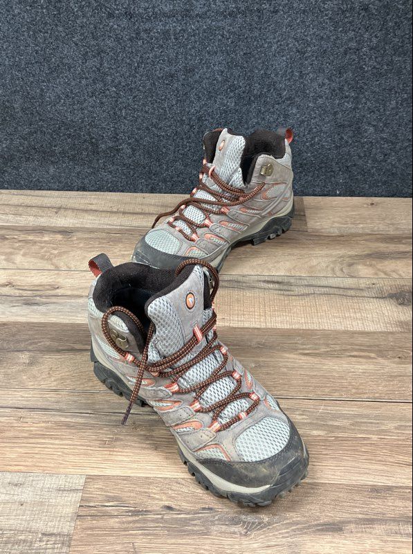 Merrell Moab 2 Mid Waterproof Vibram Hiking Boots Grey Womens Size 7.5