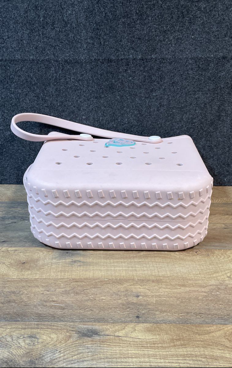 Pink Perforated EVA Rubber Beach Tote Bag Waterproof Washable