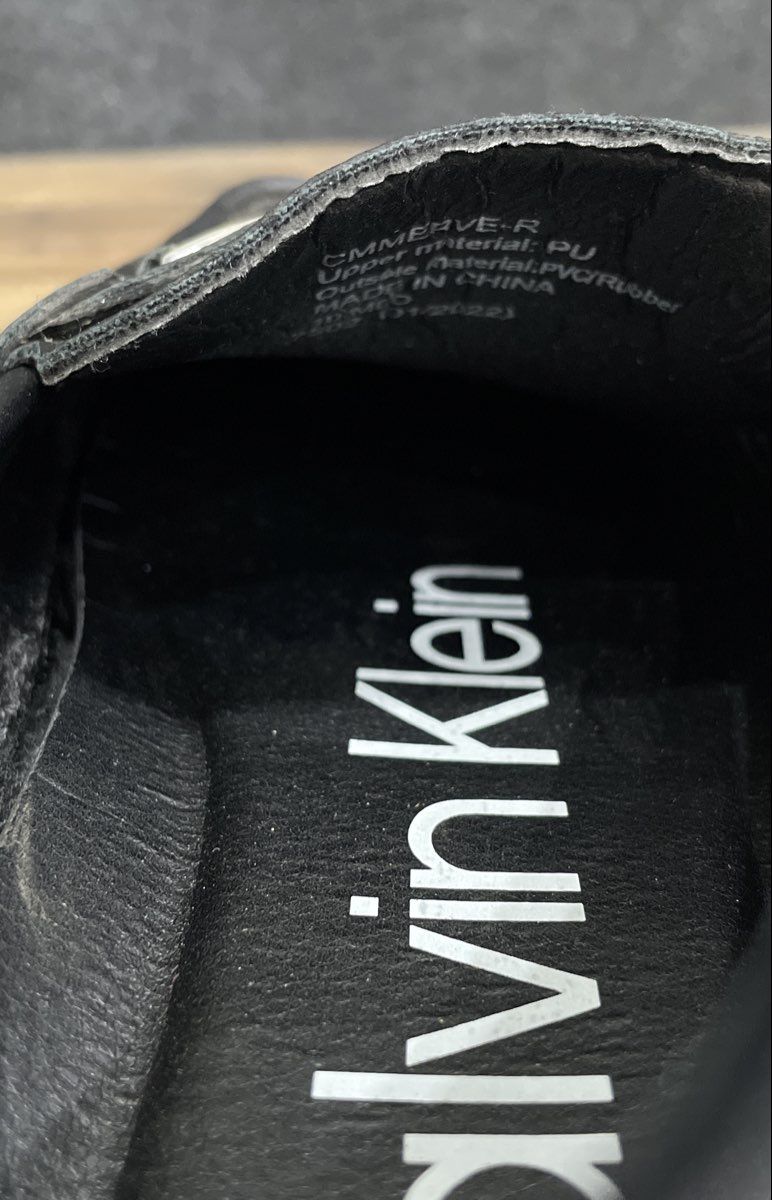 Calvin Klein Merwe Black Synthetic Leather Driving Loafers Men's Size 10