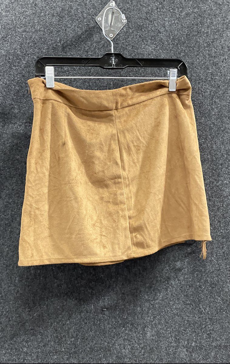 Altar'd State Women's Camel Brown Faux Suede Fringe Mini Skirt Size M NWT