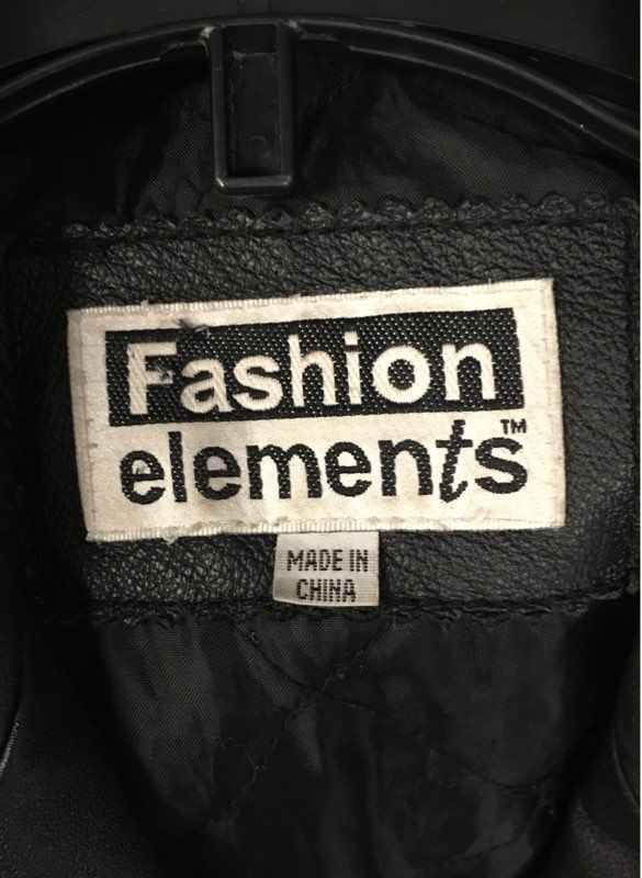 Fashion Elements Women's Black Leather Jacket Vintage 90s Button Front Sz 1X