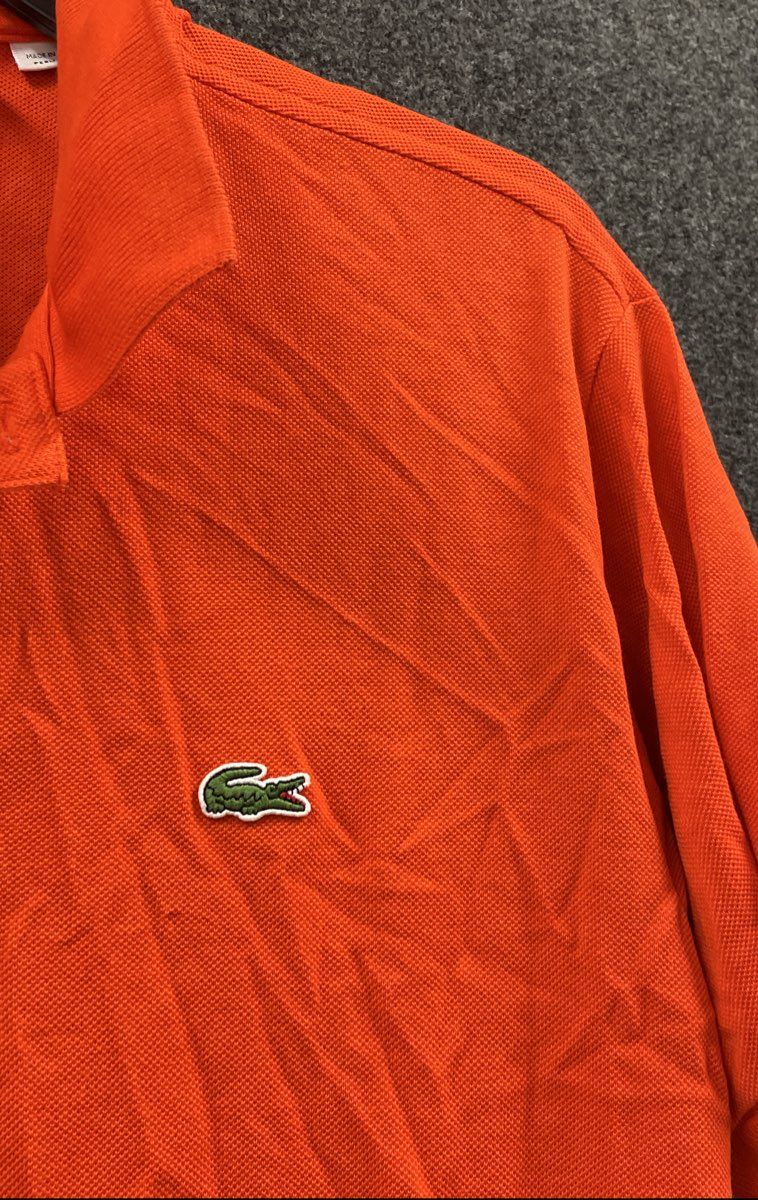 Lacoste Men's Orange Classic Fit Short Sleeve Pique Polo Shirt Size L
