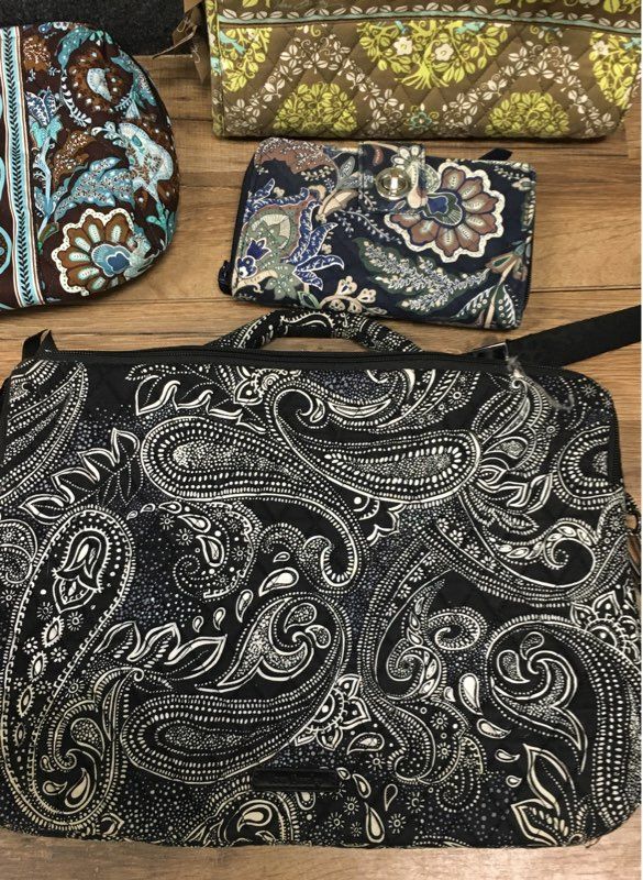 Vera Bradley Quilted Laptop Bag Wallet Hanging Organizer Travel Lot of 4