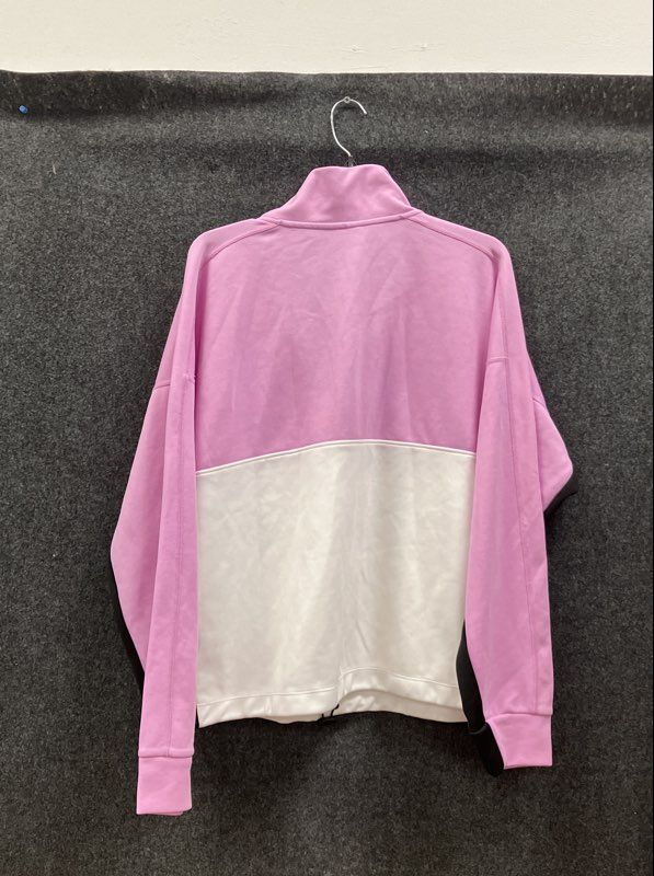 DKNY Sport Women's Colorblock Quarter Zip Pullover Pink White NWT Sz XXL