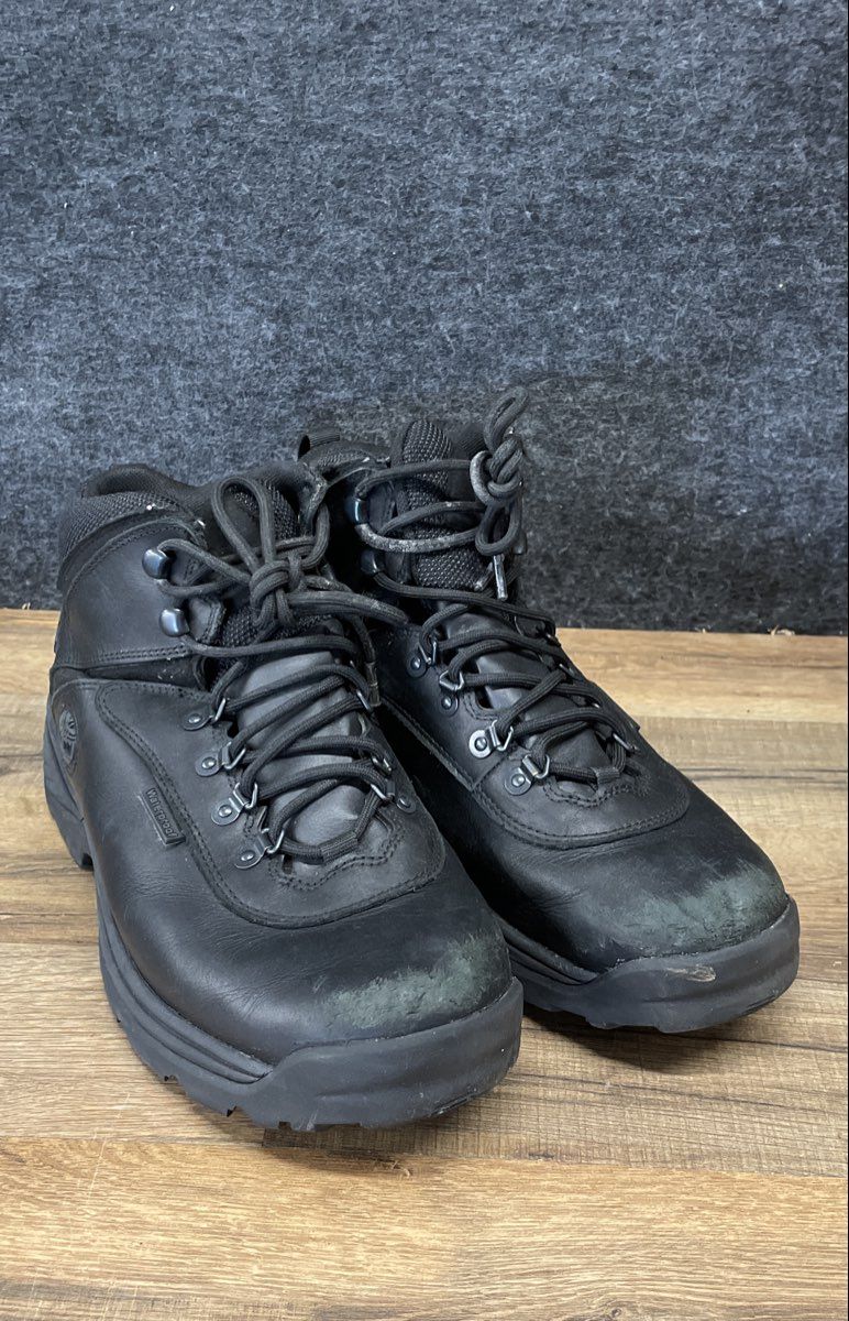 Timberland White Ledge Black Waterproof Leather Hiking Boots Men's Size 10