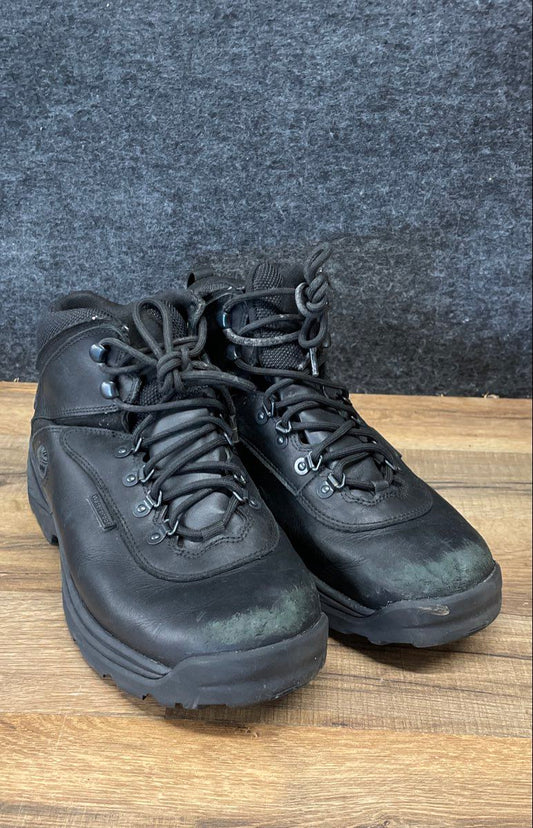 Timberland White Ledge Black Waterproof Leather Hiking Boots Men's Size 10