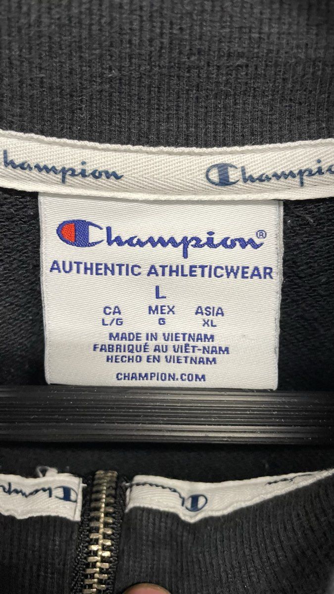 Champion Women's Black Campus French Terry Quarter-Zip Sweatshirt Sz L