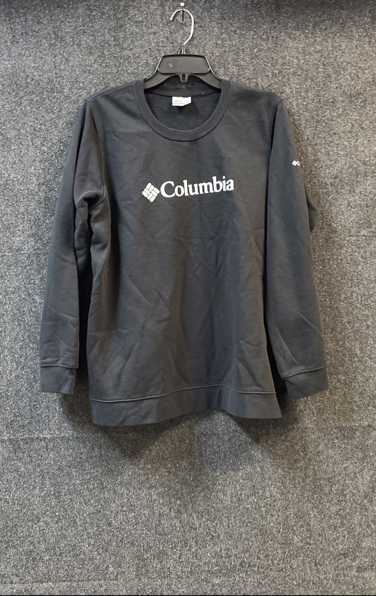 Columbia Women's Black Logo Crewneck Fleece Sweatshirt Sz 1X