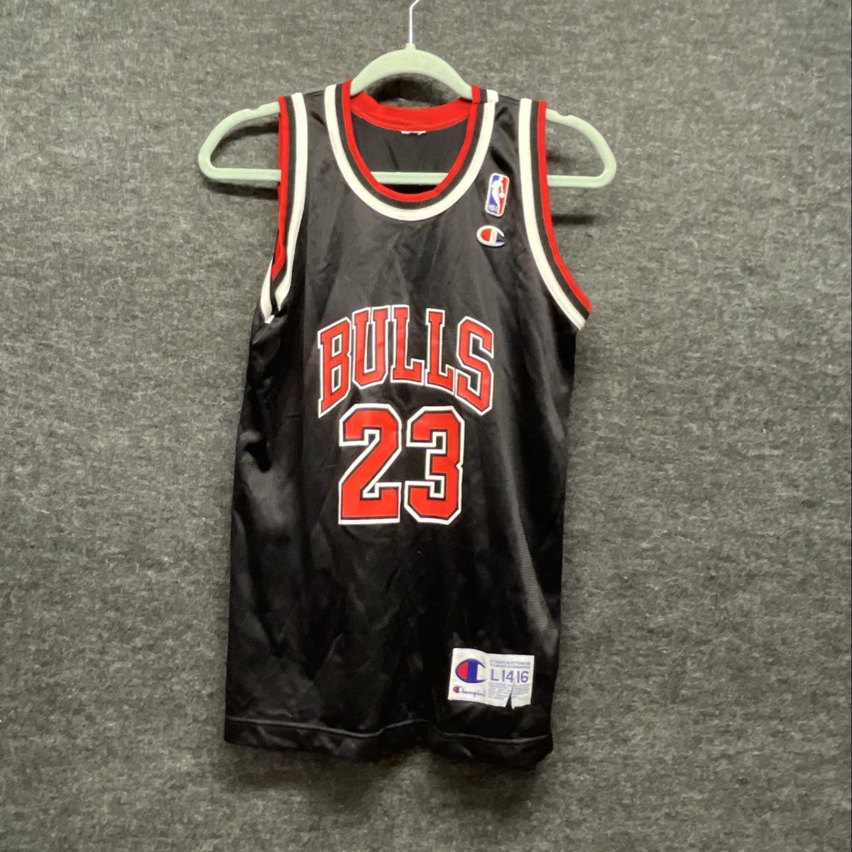 Vintage 90s Champion Michael Jordan Chicago Bulls NBA Jersey Youth Sz L 14-16