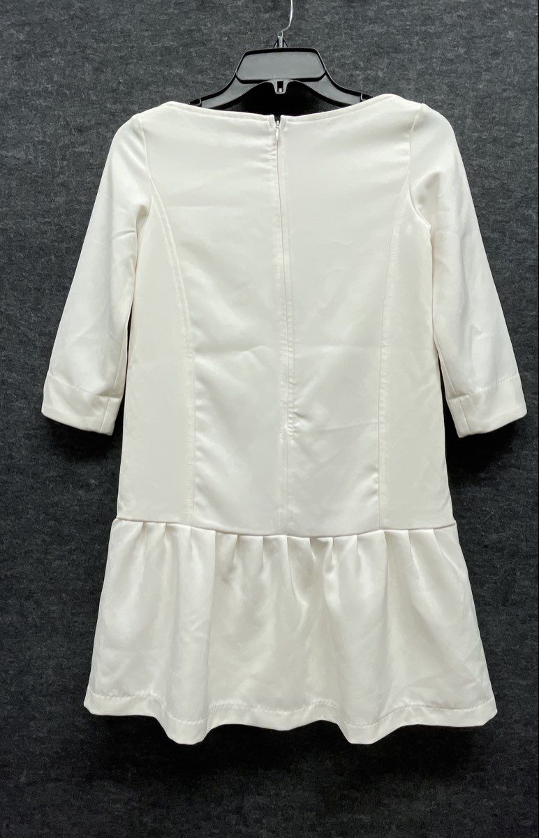 Victoria Beckham for Target Girls White Drop Waist Ruffle Hem Dress Sz L