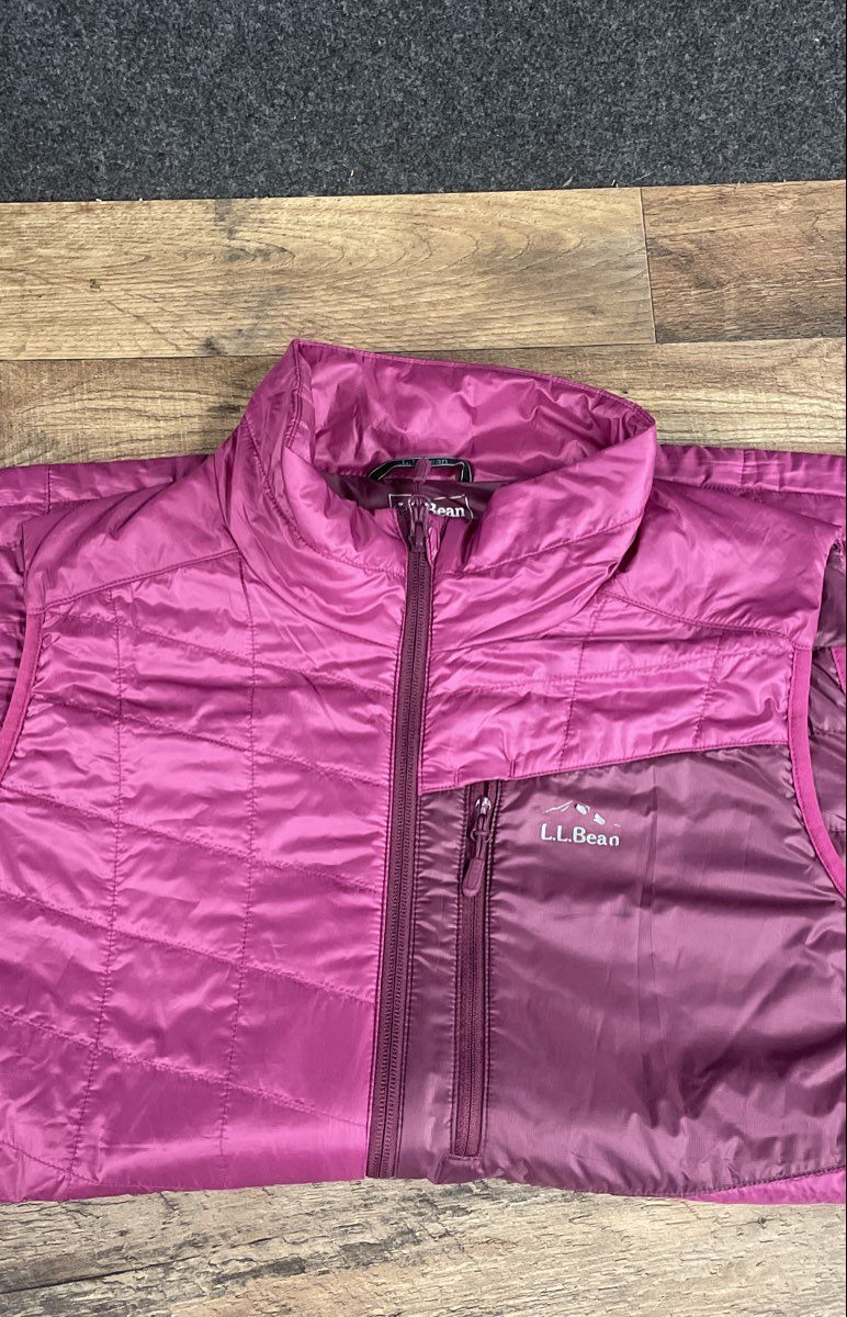L.L. Bean Women's Pink PrimaLoft Packaway Quilted Insulated Puffer Vest Sz 1X
