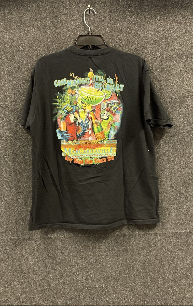 Margaritaville Black Jimmy Buffett Key West New Years Eve 2013 T-Shirt Sz L