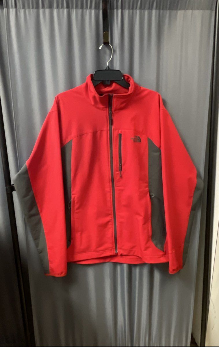 The North Face Men's WindWall Softshell Jacket Red Gray Full Zip Size XL