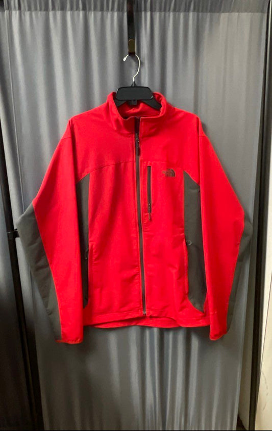 The North Face Men's WindWall Softshell Jacket Red Gray Full Zip Size XL