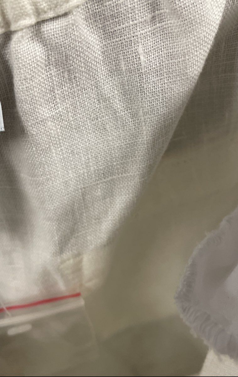 REAL comfort Women's Y2K White Linen Wide Leg Drawstring Pants Size 8