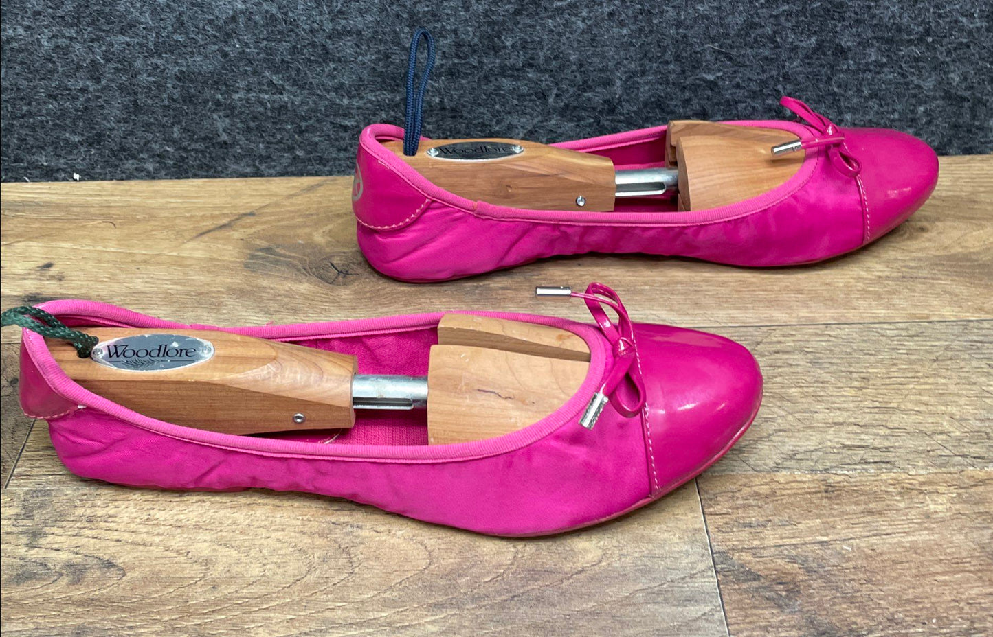 Michael Michael Kors Hot Pink Patent Toe Bow Ballet Flats Women's Size 8M