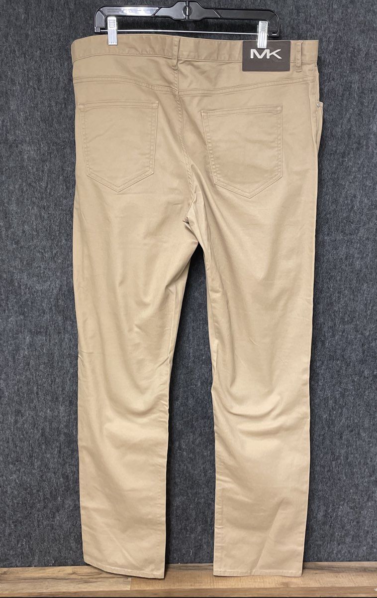 Michael Kors Men's Tan Stretch Chino 5-Pocket Cotton Trousers Pants Sz 38x34
