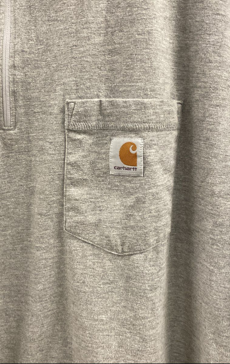 Carhartt Men's Heather Gray Force Relaxed Fit Quarter Zip Pocket Shirt Sz 4XL