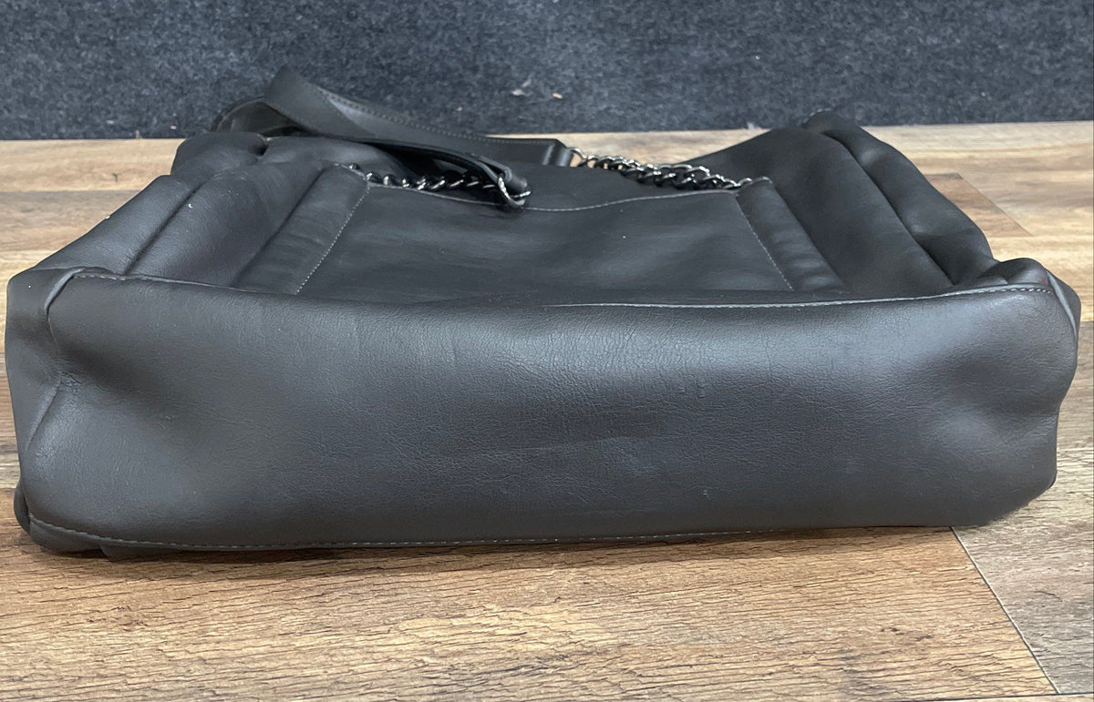 Simply Vera Vera Wang Black Floral Leather Large Tote Bag Gunmetal Hardware
