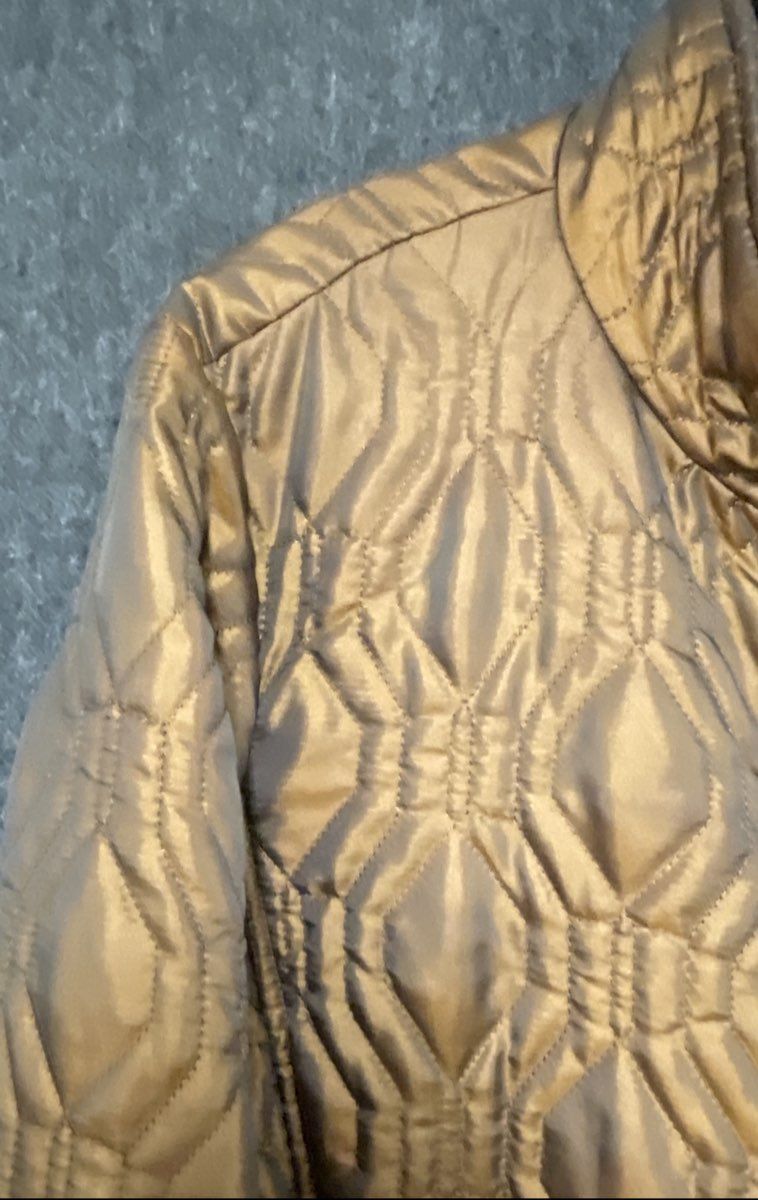 Lands' End Women's Metallic Bronze Quilted Full-Zip Jacket Sz 1X